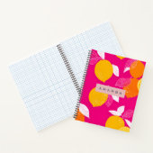 Personalized Vibrant Citrus Lemon Pattern Notitieboek (Binnen)