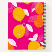 Personalized Vibrant Citrus Lemon Pattern Notitieboek (Achterkant)