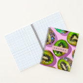 Personalized Vibrant Glitter Kiwi Pop Art Design Notitieboek (Binnen)