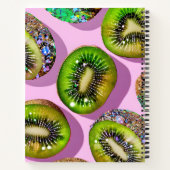 Personalized Vibrant Glitter Kiwi Pop Art Design Notitieboek (Achterkant)