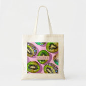 Personalized Vibrant Glitter Kiwi Pop Art Design Tote Bag (Voorkant)