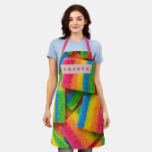 Personalized Vibrant Rainbow Candy Stripe  Schort (Gedragen)