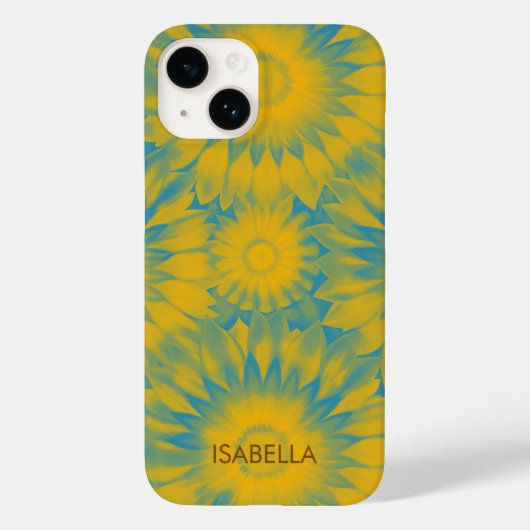 Personalized Vibrant Sunflower Tie-Dye Art Case-Mate iPhone Case (Achterkant)