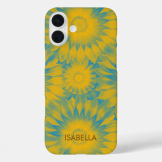 Personalized Vibrant Sunflower Tie-Dye Art iPhone 16 Plus Hoesje