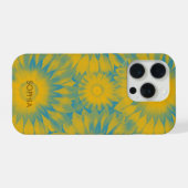 Personalized Vibrant Sunflower Tie-Dye Art iPhone Hoesje (Achterkant horizontaal)