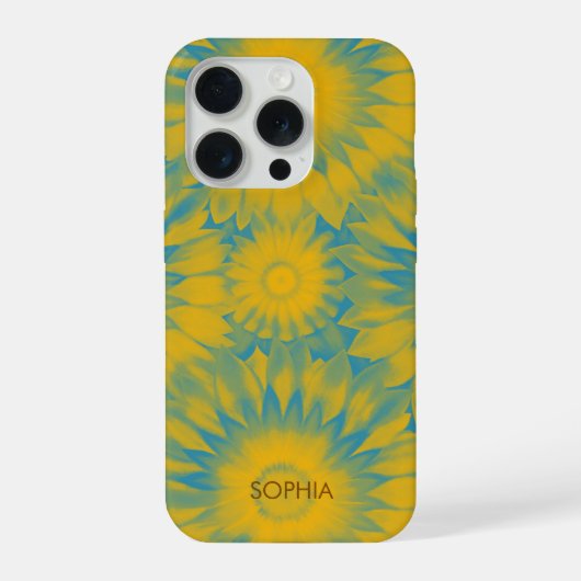 Personalized Vibrant Sunflower Tie-Dye Art iPhone Hoesje (Achterkant)