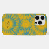Personalized Vibrant Sunflower Tie-Dye Art iPhone Hoesje (Achterkant horizontaal)