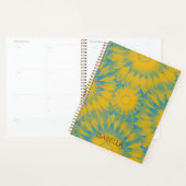 Personalized Vibrant Sunflower Tie-Dye Art Planner (Display)