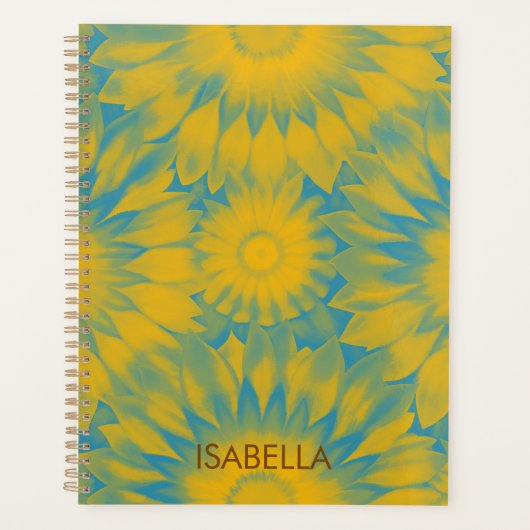 Personalized Vibrant Sunflower Tie-Dye Art Planner (Voorkant)