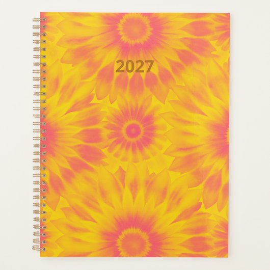 Personalized Vibrant Sunflower Tie-Dye Art Planner (Voorkant)