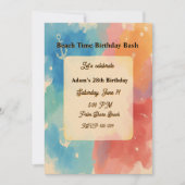 Personalized Vibrant Watercolor Beach Invitation Kaart (Voorkant)