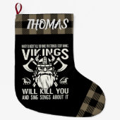 Personalized Vikings Will Kill You And Sing Songs Grote Kerstsok (Voorkant)