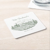 Personalized Vineyard Wedding Coasters  Kartonnen Onderzetters (Schuin)