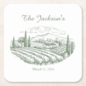 Personalized Vineyard Wedding Coasters  Kartonnen Onderzetters (Voorkant)