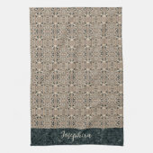 Personalized Vintage Abstract Quartz Stone Natural Theedoek (Verticaal)