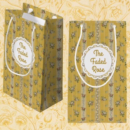 Personalized Vintage Antique Wallpaper Yellow Klein Cadeauzakje