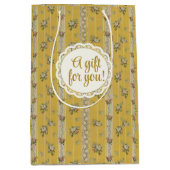 Personalized Vintage Antique Wallpaper Yellow  Medium Cadeauzakje (Voorkant)