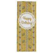 Personalized Vintage Antique Wallpaper Yellow  Wijn Cadeautas (Voorkant)