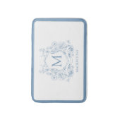 Personalized Vintage Blue Bath Mat (Voorkant Verticaal)