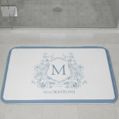 Personalized Vintage Blue Bath Mat