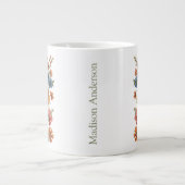 Personalized Vintage Botanical Poppies Grote Koffiekop (Voorkant)