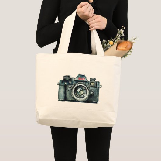 Personalized Vintage Camera Tote Bag (Voorkant (product))