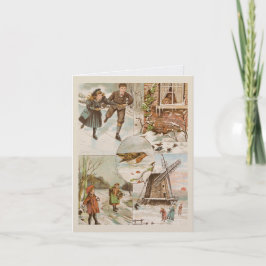 Personalized Vintage Christmas/New Year Card Notitiekaartje