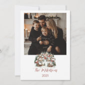 Personalized Vintage Christmas Town Feestdagenkaart (Voorkant)