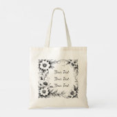 Personalized Vintage Floral Frame Tote Tote Bag (Achterkant)