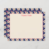 Personalized Vintage Floral Note Card Notitiekaartje (Voorkant / Achterkant)