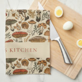 Personalized Vintage Forest Mushroom Pattern  Theedoek (Quarter Fold)