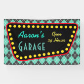 Personalized Vintage Garage Sign Banner (Horizontaal)