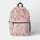 Personalized Vintage Garden Blossoms Bedrukte Rugzak (Voorkant)