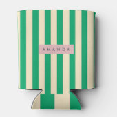Personalized Vintage Green and Cream Stripe Blikjeskoeler (Achterkant)