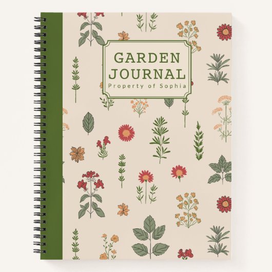 Personalized Vintage Herbal Garden | Rustic Notitieboek (Voorkant)