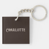 Personalized Vintage Library & Book Lover Name Sleutelhanger (Achterkant)