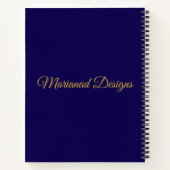 Personalized Vintage Navy Blue and Gold Christmas  Notitieboek (Achterkant)