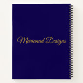 Personalized Vintage Navy Blue and Gold Christmas  Notitieboek (Achterkant)