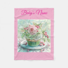 Personalized Vintage Pink Christmas Baby Blanket Fleece Deken
