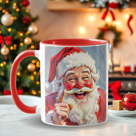 Personalized Vintage Santa Claus Christmas Mok