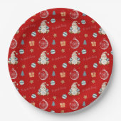 Personalized Vintage Santa Paper Plates Papieren Bordje (Voorkant)