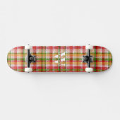 Personalized Vintage Tartan Plaid Print Persoonlijk Skateboard (Horizontaal)