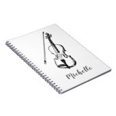Personalized Vintage Violin musical Notitieboek (Rechterzijde)