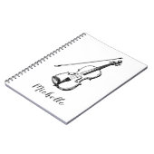 Personalized Vintage Violin musical Notitieboek (Linkerzijde)