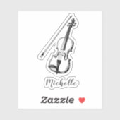 Personalized Vintage Violin musical Sticker (Vel)