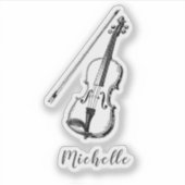 Personalized Vintage Violin musical Sticker (Voorkant)
