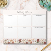 Personalized Vintage Wildflower Weekly Planner Notitieblok