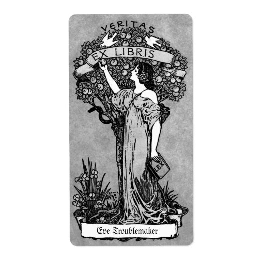 Personalized Vintage Woman Etiket (Voorkant)