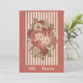 Personalized Vintage XO XO Valentine Card Kaart (Staand voorkant)