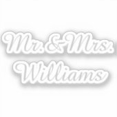 Personalized Vinyl Custom Wedding Sign Silver Name Sticker (Voorkant)